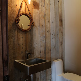 75 Beautiful Modern Powder Room With Stainless Steel Countertops