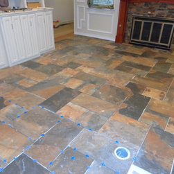 slate look tile random size pattern - Flooring