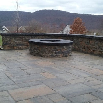 Custom patio with gas fire pit