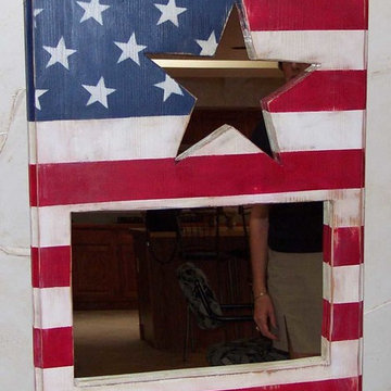 red white & blue star mirror