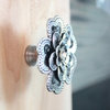 Flower Drawer Knobs With Petals And Crystal Center