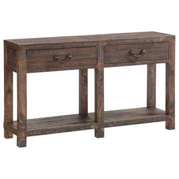 Chapel Farm House Console Table in Rustic Brown Reclaimed Wood