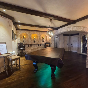 Old World Inspired Basement Meets Modern Convenience