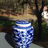 Decorative Blue and White Chinese Floral Porcelain Tea Storage Container, Small