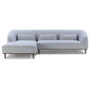 Divani Casa Venus Mid Century Gray Fabric Sectional With Left Facing Chaise