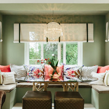 Stylish Green & Pink Living Dining Room