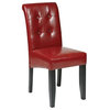 Bonded Leather Parsons Chair, Crimson Red