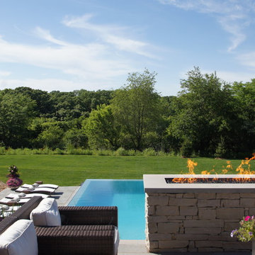 personal resort fire feature and infinity pool