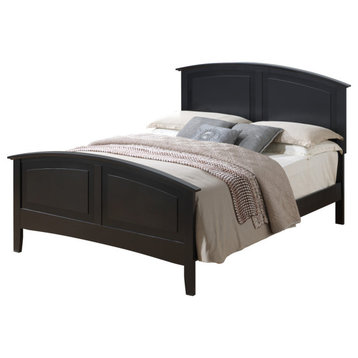 Hammond Full Panel Bed With Curved Top Rail, Black