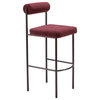 Barstool Set of 2, Red and Bronze, Counter Stool