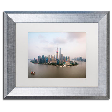 Philippe Hugonnard 'Shanghai' Art, Silver Frame, White Matte, 14"x11"