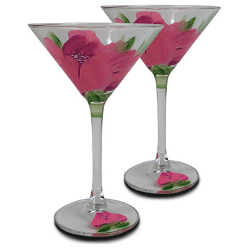 Peony Martini Glasses, Set of 2