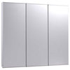 Tri-View Series Medicine Cabinet, 30"x30", Bright Annealed Stainless Steel Trim