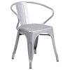 Silver Metal Chair With Arms CH-31270-SIL-GG