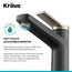 KRAUS Indy Bathroom Faucet in Spot Free Stainless Steel/Matte Black