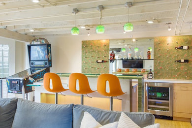 Example of a trendy family room design in Salt Lake City