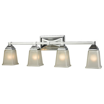 Thomas Lighting Sinclair 4 Light Bath In Polished Chrome With Frosted Glass