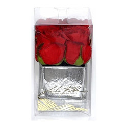 Red Rose Square Vase - Products