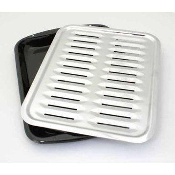 Porcelain Broiler Pan With Chrome Grill