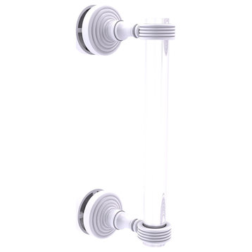 Pacific Grove 8" Groovy Accent Single Side Shower Door Pull, Matte White