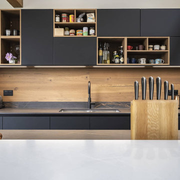 Modern Rustic Black Kitchen in Wendover