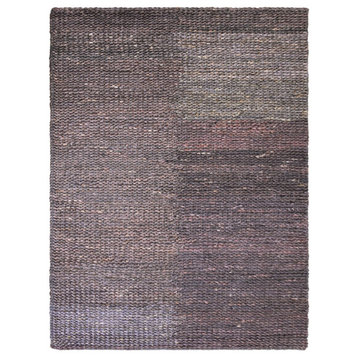 Hand Woven Jute Eco-friendly Area Rug Solid brownish charcoal, [Rectangle] 5'x8'