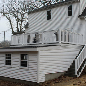 Flat roof Garage with Deck above