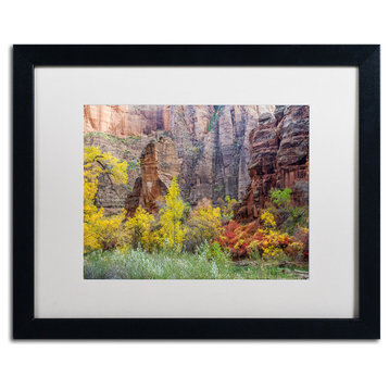 'Sinawava Temple' Matted Framed Canvas Art by Pierre Leclerc