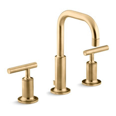 50 Most Por Gold Bathroom Faucets For 2018 Houzz Kohler Purist Widespread Lavatory Faucet Vibrant Moderne Brushed Gold Bathroom Sink Faucets