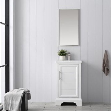 Vanity Art Bathroom Vanity with Sink & Top, White, 20", White Ceramic