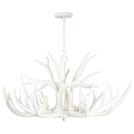 Antler Chandelier, White