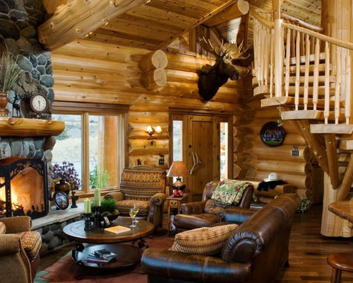 small log cabin living room ideas & photos | houzz