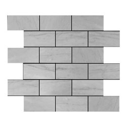 Carrara Marble Italian White Bianco Carrera 2x4 Mosaic Tile Honed - Home Accessories & Decor