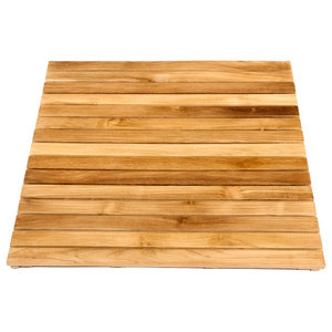 Lykos String Spa Shower Mat Solid Teak Wood Oiled Finish