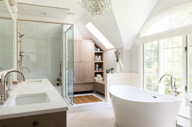 Transitional Bathroom by Emily O'Brien Photography