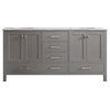 Gela Single Vanity, Gray, 72", Without Mirror