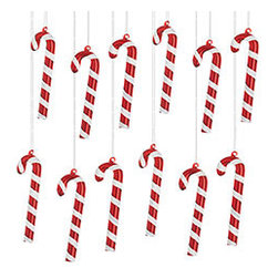 Candy Cane Ornaments - Set of 12 - New - Christmas Ornaments