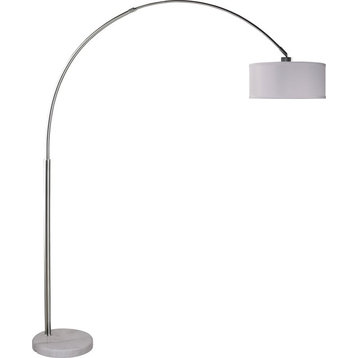 Adjustable Arc Floor Lamp With Marble Base, 81", White