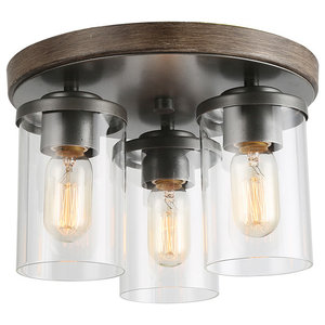 Olde Bronze Kichler Brinley Flush Mount 3Lt 42891OZ Clear