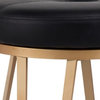Stunning Black and Antique Brass Backless Stool, Bar Stool
