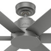 Hunter 44" Kennicott Outdoor Matte Silver Ceiling Fan With Wall Control