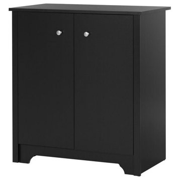 Pemberly Row Modern / Contemporary Storage Cabinet in Pure Black