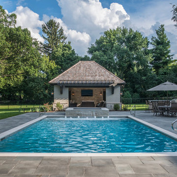 Lake Bluff, IL Swimming Pool, Spa, and Sunshelf with Bubblers