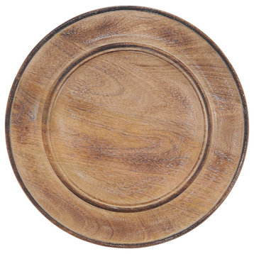 Charger Plates With Wood Design, Set of 4, Natural