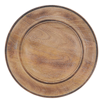 Charger Plates With Wood Design, Set of 4, Natural