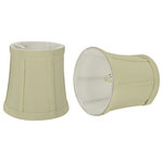 Aspen Creative Corporation - 30362-X Small Bell Shape Chandelier Clip-On Lamp Shade Set Beige 4"x5"x5", Pack Set of 2 - Aspen Creative is dedicated to offering a wide assortment of attractive and well-priced portable lamps, kitchen pendants, vanity wall fixtures, outdoor lighting fixtures, lamp shades, and lamp accessories. We have in-house designers that follow current trends and develop cool new products to meet those trends. Product Detail