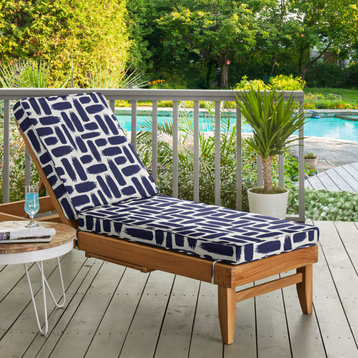 Blue Graphic Outdoor Hinged Cushion, 73x24