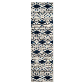 Safavieh Tunisia Collection TUN299 Rug, Light Grey/Blue, 2'3" X 8'