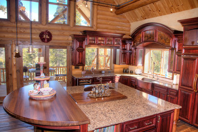 Inspiration for a rustic kitchen remodel in Denver