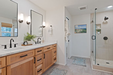 Example of a beach style bathroom design in Seattle